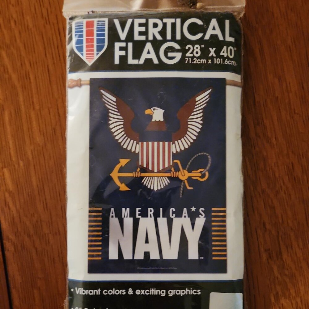 United States Navy-America's Navy 28"x40" Banner Flag. Fits 3" pole sleeve.